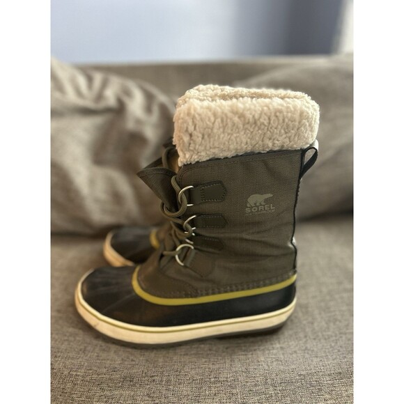 Sorel Winter Boots Womens Size 8 Green Black Faux Fur NL1495-214 Waterpr… - Picture 5 of 9